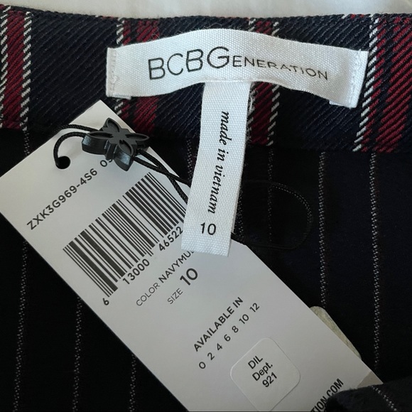 NWT BCBGeneration Striped Ruffle Pocket Mini Skirt Size 10 - Picture 10 of 10